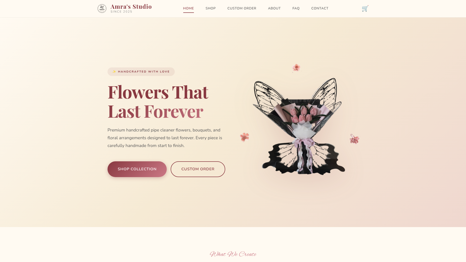 Amra's Studio website preview - designed and built by DaWebCo